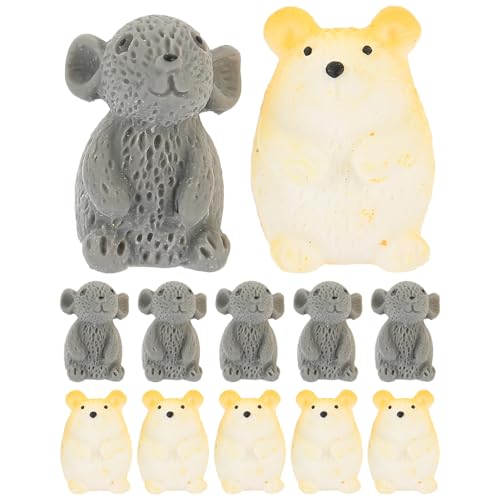 Ciieeo Mini-Hamster-statuen-Set 12-teilig Tier-Ornament Aus Kunstharz Bonsai-bastelarbeit Für Die Garten- Und Landschaftsdekoration Leicht Zu Tragen Und Zu Verwenden von Ciieeo