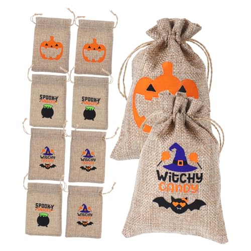 Ciieeo 12 Stücke Halloween Kordelzug Beutel Für Süßigkeiten Taschen Leichte Wiederverwendbare Für Party Leckereien von Ciieeo