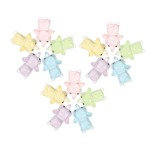 Ciieeo 15stücke Mini-tierfiguren Aus Kunstharz Dunkeln Leuchten Miniatur-tierfiguren in Farben Kleine Figuren-Dekorationen Für DIY-feengarten-bastelarbeiten von Ciieeo