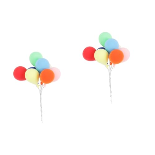 Ciieeo 16 Stk Mini-Luftballons aus Ton Handdekor Mini-Zubehör Kuchen Topper Ornament Spielzeuge Miniatur-Luftballons aus Ton Mini-Luftballon aus Ton Möbel Puppenhaus Dekorationen Zylinder von Ciieeo