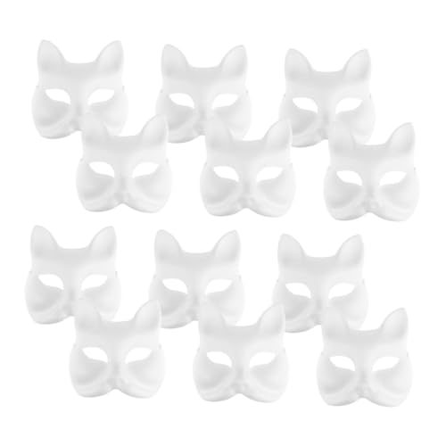 Ciieeo 16St Papiermaske Halloween-Maske Bärenmaske handbemalte DIY-Maske Outfits Kinderkleider Party-Masken-Dekor bemalbare Masken Kleidung Zubehör schmücken bilden Männer und Frauen Weiß von Ciieeo