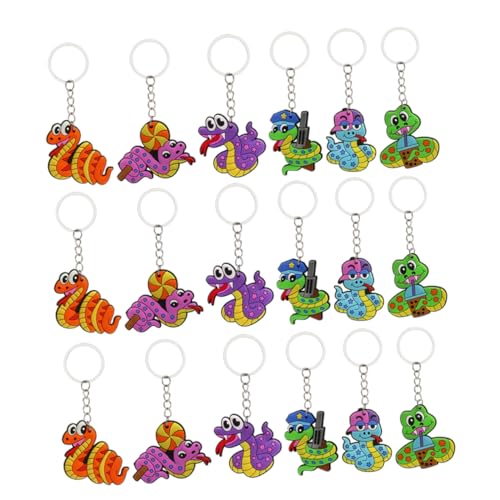 Ciieeo 18Stücke Schlangen Schlüsselanhänger Niedliche Tieranhänger Bunten Designs Geburtstagsgeschenke für Goodie Bags für Kreative Feiern von Ciieeo