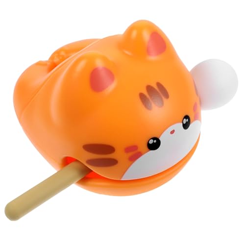 Ciieeo 1Satz Kleines Percussion Katzenform Holz Fischspielzeug für Rhythmus und Konzentration Sensorisches Musikinstrument Kreative Tischdekoration für Büro und Zuhause von Ciieeo