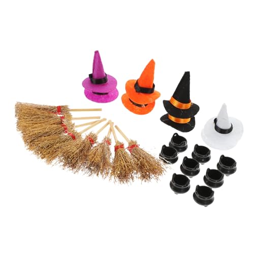 Ciieeo 1Satz Mini Hexenhut Teilig Kleine Hexenhüte Besen und Kessel für Puppenhaus Dekoration Halloween Basteln Realistische Ornamente für Kreative Gestaltung Ciieeo 1Satz Mini Hexenhut Teilig Kleine Hexenhüte Besen und Kessel für Puppenhaus Dekoration Halloween Basteln Realistische Ornamente für Kreative Gestaltung von Ciieeo