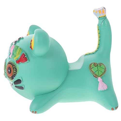 Ciieeo 1stk Jahr des Tiger-maskottchens Auto-innendekoration Schicke Tigerverzierung Kleines Tigerdekor Dekoratives Tiger-Maskottchen Schickes Tigerhandwerk Auto-Tiger- Green Harz von Ciieeo