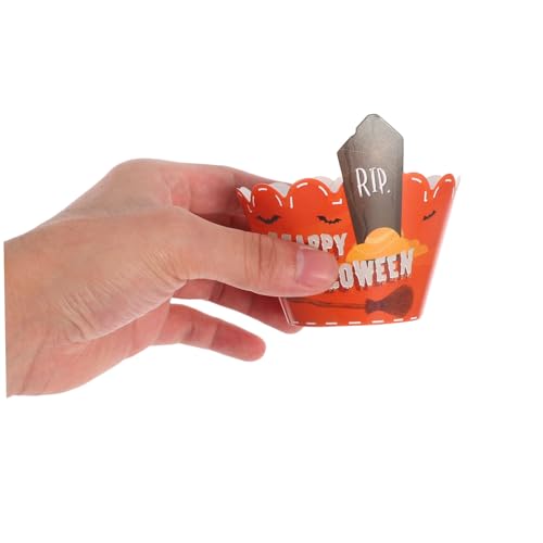 Ciieeo 2sätze Halloween-cupcake-topper Und Papier-förmchen Gruselige Fledermaus Und Kürbis-dekorationen Sets Für Party-backformen Toppers Für Geburtstagskuchen-dekorationen von Ciieeo