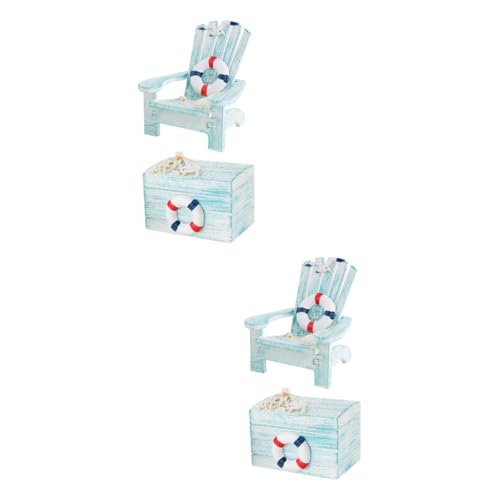 Ciieeo 2 Sätze Puppenhaus Strandstuhl aus Holz Dekorativer Beach Chair für Kreative Bastelprojekte und Einzigartiges für Meeresliebhaber für Wohn und Arbeitsräume von Ciieeo