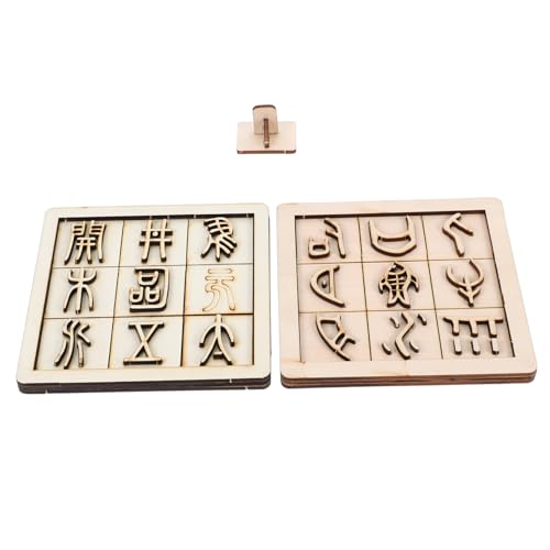Ciieeo 2 Satz Typografie Lernspielzeug für pädagogisches Brettspiel pädagogisches Puzzlespiel Stamm Lernspielzeug chinesischer Charakterdruck hölzern Beige von Ciieeo