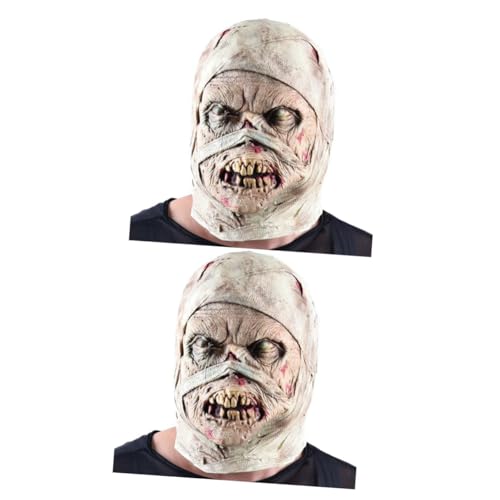 Ciieeo 2 Stk Zombie-Mumienmaske Gruselmasken für Erwachsene Horrormaske Halloween-Zombie kreative Halloween-Maske gruselige Halloween-Masken Universal- schmücken von Ciieeo