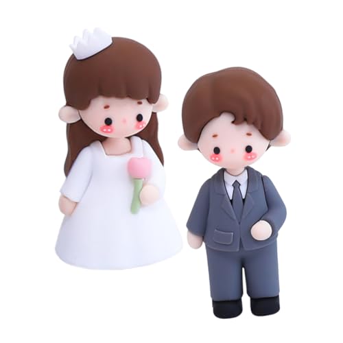 Ciieeo 2 Stück Brautpaar Figuren für Hochzeitstorte Lustige und Süße Cake Topper aus Lebensmittelechtem Hochzeitsdekoration für Bleibende Erinnerung von Ciieeo
