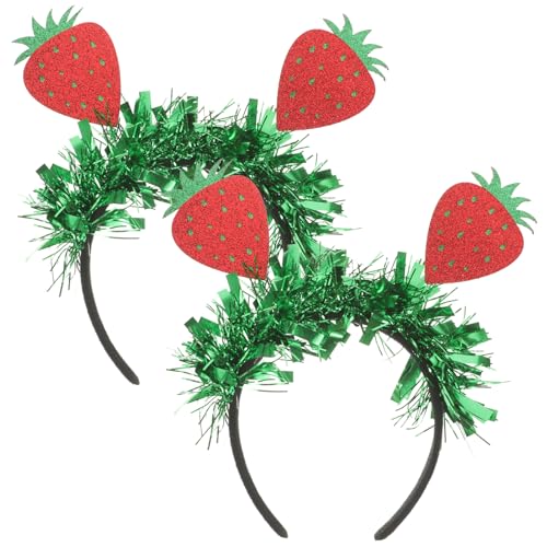 Ciieeo 2 Stück Erdbeerförmige Dekorative Haarreifen, Filzstoff Haarband für Partys, Mehrfarbig, 20 x 24 x 5 cm von Ciieeo