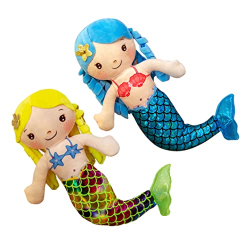 Ciieeo 2 Stück Meerjungfrau Puppen Cartoon Meerjungfrau Stofftiere für Mädchen Süßes und Kissen für Kinderzimmerdekoration Blau Gelb Ciieeo 2 Stück Meerjungfrau Puppen Cartoon Meerjungfrau Stofftiere für Mädchen Süßes und Kissen für Kinderzimmerdekoration Blau Gelb von Ciieeo