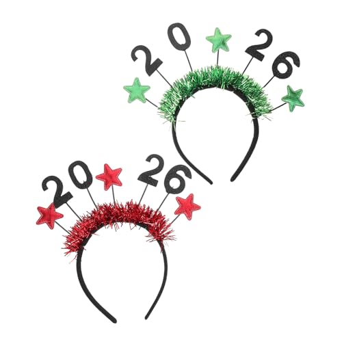 Ciieeo 2 Stück Neujahrsparty-Kopfbedeckung Stern Stirnbänder für Frauen Nye Kopfbedeckung Silvester Diademe Party Stern Kopfbedeckung Stoff von Ciieeo
