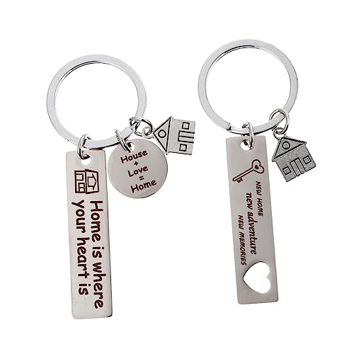 Ciieeo 2 Stück Schlüsselanhänger Einweihungsgeschenk Hauswarming Kreativer Schlüsselring für Neues Zuhause Geschenkidee Langlebig Stilvoll von Ciieeo