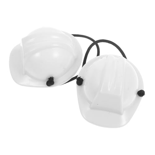 Ciieeo 2 Stück Sicherheitshelm Für Haustiere Miniatur-bauhelm Puppenhelm Miniatur-schutzhelm Haustierkopfbedeckung Miniaturhelm Für Haustiere Miniatur-bauhut Mini-bauhut Weiß Plastik von Ciieeo
