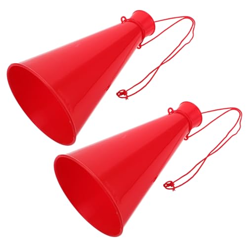 Ciieeo 2 Stück Sportliche Megaphone Leicht Tragbar Praktische Cheer Horn Requisiten für Sportveranstaltungen Vielseitig Einsetzbar als Party Lärmspielzeug und Fan Trompete Rot von Ciieeo
