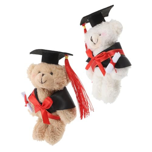 Ciieeo 2 Stücke Bär Puppe Favor Grad Mini Tier Doktorat Gefüllte Plüsch Präsentieren Nette Freundin Party Filz Tuch von Ciieeo