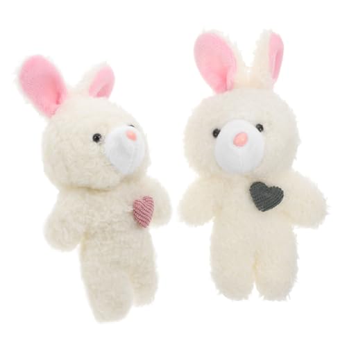 Ciieeo 2 Stücke Blush Bunny Stuff Niedliche Accessoire Weiche Kleine Kaninchen Gefälligkeiten Geburtstag Schlüssel Rucksack Kid Anhänger Mini Charme Tier Dekorationen Plüsch von Ciieeo