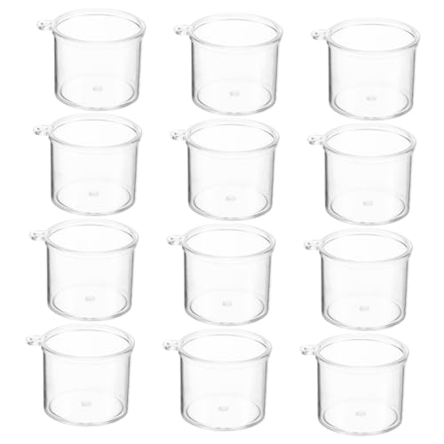 Ciieeo 20 Stück Mini Moussebecher Puppenhaus Mini Milchbecher Mini Puppenhausbecher Winzige Kaffeetasse Mini Servierbecher Puppenhaus Trinkgeschirr Durchsichtige Moussebecher von Ciieeo