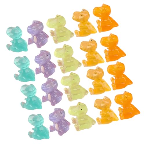 Ciieeo 20 Stück Teiliges Leuchtendes Dinosaurier Figuren Kleine Resin Dekorationen Glühend im Dunkeln Detailreiche Miniaturen für Kindergeburtstag Halloween DIY und Gartenornamente von Ciieeo