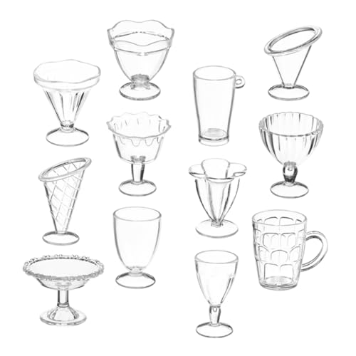 Ciieeo 24Stücke Miniaturbecher Mini Eisbecher für Puppenhaus Multifunktionale Mini Tassen für DIY für Kreative und Heimdekoration von Ciieeo