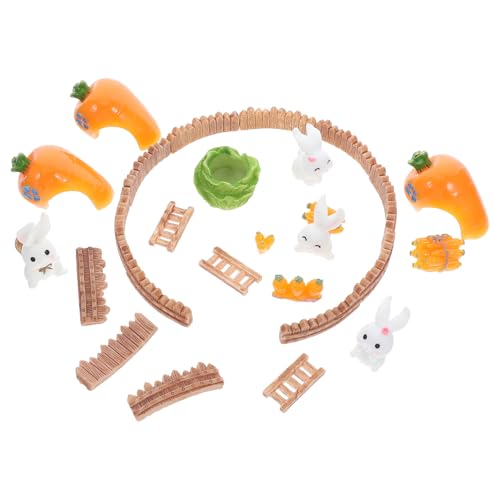 Ciieeo 26st Mikro-landschaftsverzierung Hasendekorationen Tischkaninchenverzierung Mini-hase Aus Harz Schlafzimmer-Desktop- Kaninchen Im Regal Kaninchen-Miniatur Kleine Figuren Zweig von Ciieeo