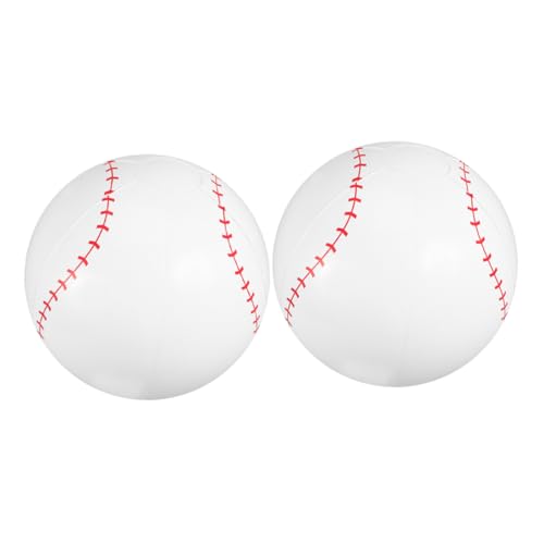 Ciieeo 2St aufblasbarer Baseball Basketball-Strandball Sommer Strandball Rugby-Strandball aufblasbares strandspielzeug aufblasbarer Wasserball Stranddekorationen PVC Weiß von Ciieeo