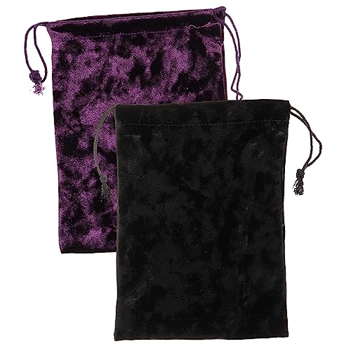 Ciieeo Kompaktes Tarot-taschen-set 2 Stück Kordelzugbeutel Für Schmuck Karten Schwarz/samt von Ciieeo