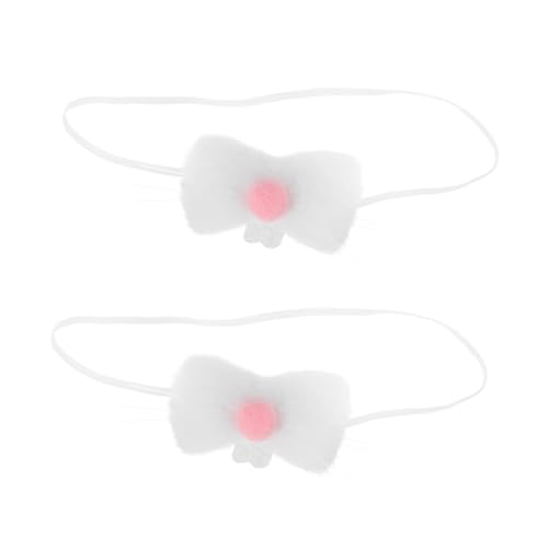 Ciieeo 2st Hasennase Häschen-halloween-kostüm Hasenkostüm Nase Hasenohren Frauen Kaninchen-cosplay-requisiten Ostern Tierkostüm Hasenkopf Hasenkostüme Häschen-cosplay-nase Weiß Plüsch von Ciieeo