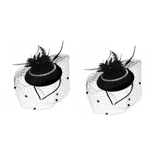 Ciieeo 2st Kopfbedeckungen Für Die Braut Retro-dekor Haar Klammern Schmücken Haarschmuck Für Die Hochzeit Vintage-dekor Haarklammern Haarspangen Gittergewebe Bankett Camouflage-clip Perle von Ciieeo
