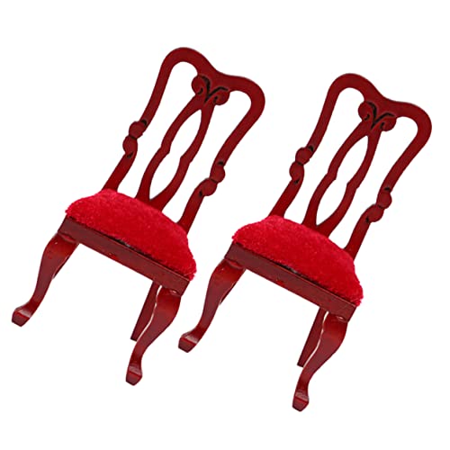 Ciieeo 2st Mini-Vintage-Stuhl Mini-holzbank Parkbänke Modell Puppenhaus Sitzbank Puppenhaus Gartenbank Miniatur-puppenhaus-landschaftsverzierung Mini-stühle Hölzern Haushalt Kleiner Stuhl von Ciieeo