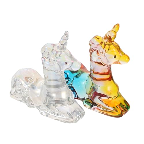 Ciieeo 2stücke Einhorn-kristallfigur Für Schreibtisch Tierskulptur Aus Kristall Als Dekoration Heimdekoration Tierstatue Für Tischdekoration Natürliches Kristall-Ornament von Ciieeo