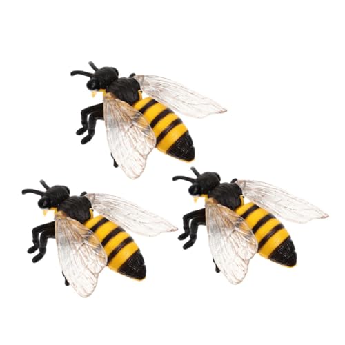 Ciieeo 3stücke Plastikbienen Bienenmodell Realistische Insektenspielzeugfiguren Lernspielzeug Lebensechte Honigbienenfiguren Partygeschenke Spielzeug Für Klassenzimmer Bastelarbeiten von Ciieeo