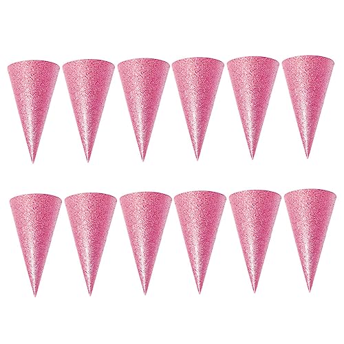 Ciieeo 36 Stk Kronenhut -Geburtstagsmütze Partyhüte Geburtstag Papierhut silberner Kegelhut festival kopfbedeckung Partyhüte für Erwachsene Kappen -Krönung Prinzenkrone Rosa von Ciieeo