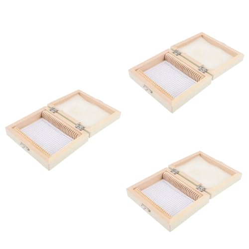 Ciieeo 3Er-Packung Biologische Slice-Box Kästen für Mikroskop-Objektträger Scheibe gleiten Lagerung werkzeug Halter für Mikroskop-Objektträger Etuis für Mikroskop-Objektträger Holz Beige von Ciieeo