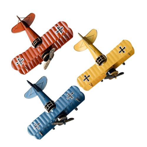 Ciieeo 3Stücke Vintage Flugzeugmodell Metall Flugzeug Dekoration Für Wohnzimmer Und Büro Verarbeitung Rustikales Design Ciieeo 3Stücke Vintage Flugzeugmodell Metall Flugzeug Dekoration Für Wohnzimmer Und Büro Verarbeitung Rustikales Design von Ciieeo