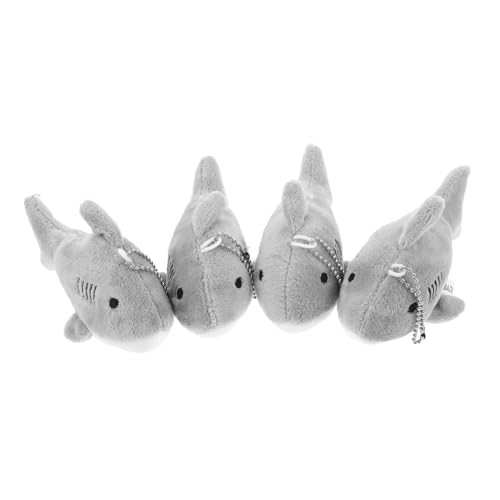 Ciieeo 4 Stück Cartoon Hai Puppe Süße Kleine Hai Puppe Rucksack Gefüllter Schlüsselanhänger Stofftier Schlüsselanhänger Gefüllter Süßes Ornament Tierpuppe von Ciieeo