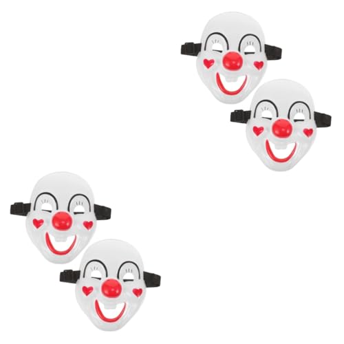 Ciieeo 4 Stück Party-maske Maskerade-maske Cosplay-clown-maske Clown Latexmaske Mit Haaren Clownsmaske Aus Latex Cosplay-kostüm Für Clown Plastik Emulsion Kind Kleidung von Ciieeo