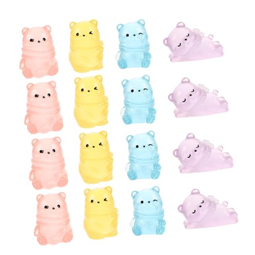 Ciieeo 40 Stück Glow in The Dark Mini Resin Bear Figurines Kleine Leuchtende Tierfiguren für Auto Tisch Puppenhaus und Garten Dekoration Langlebig und Leuchtend von Ciieeo