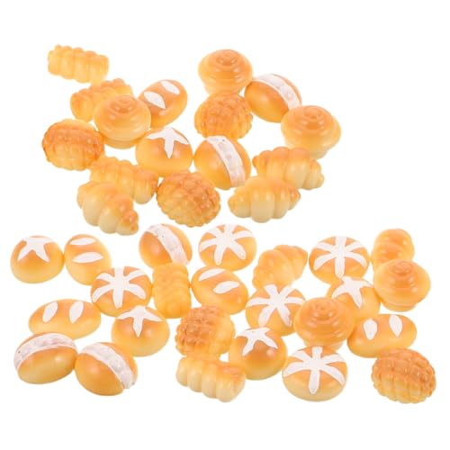 Ciieeo 40 Stück Teiliges Mini Brot Realistische Resin Modelle Lebensnahe Künstliche Miniaturbrote für Puppenhaus DIY Bastelprojekte Bäckerei Dekoration Kreative Tischdeko von Ciieeo