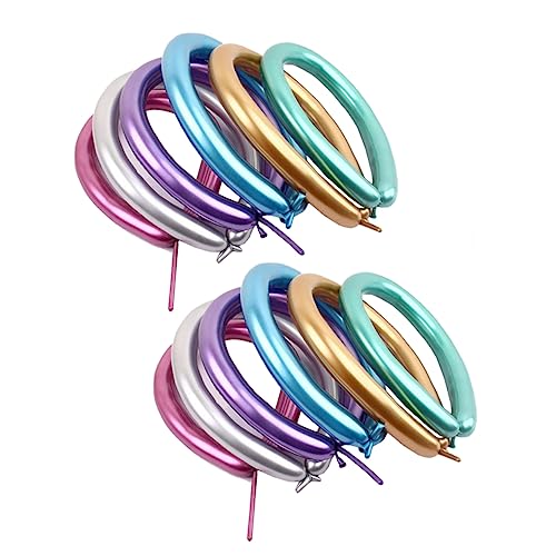 Ciieeo 400 Stk Langer Metallballon Luftballons Blumenballon Verdrehen Langes Ballondekor Tierdekor Helium-ballonpumpe Metallische Latexballons Ballon Tierballons Diy Emulsion Suite von Ciieeo