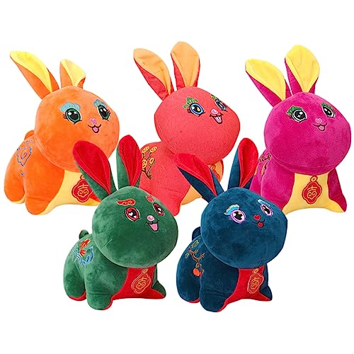 Ciieeo 5 Stück Kuscheltier Kaninchen Lebendige Hasenmaskottchen für Neujahrsdekoration Große Farbenfrohe Stofftiere und Ciieeo 5 Stück Kuscheltier Kaninchen Lebendige Hasenmaskottchen für Neujahrsdekoration Große Farbenfrohe Stofftiere und von Ciieeo