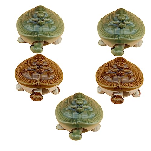 Ciieeo 5 Stück Teiliges Aquarium Ornament mit Kleinen Keramik Schildkröten für Aquarienlandschaft und Fischbecken Dekoration Zufällige Farbe Zufällige Farbe von Ciieeo