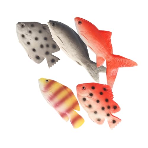 Ciieeo 5 Stücke Realistische Fischmodelle aus PVC Künstliche Fische für Dekoration Fotografie und Bildung Hochdetaillierte Simulation von Meerestieren von Ciieeo