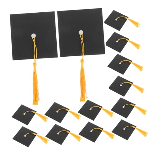Ciieeo 50 Satz Graduation Cap Toppers Dekorative Mini Hüte für Abschlussfeiern Schokoladenkappen für Kuchen und Flaschen Partyzubehör für Unvergessliche Feiern von Ciieeo