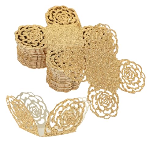 Ciieeo 50 Stück Dekorative Schokoladenverpackungen Goldene Papiertüten für Pralinen für Hochzeiten und Partys Leichte und Kompakte Schokoladenbecher Attraktiv und Schützend von Ciieeo