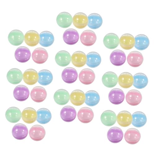 Ciieeo 50 Stück Halbtransparente Macaron Runde Kapseln Leere Kunststoff Automaten Ersatzbehälter Nachfüllbare Preis Gumball- für Kinderparty und DIY von Ciieeo