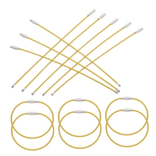 Ciieeo 50 Stück PVC Beschichtete Stahlseil Schlüsselringe Robuste Metall Schlüsselringhalter Wetterfeste Drahtverbinder für Gepäck Taschen Schlüssel Kratzfeste Kabelschlaufen von Ciieeo