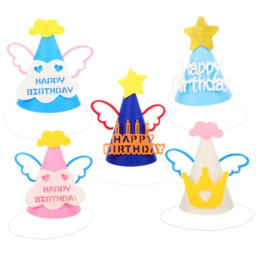 Ciieeo 5St Geburtstagshut Kostüm für Mädchen Feiertagspartyhut partyhüte kinder party kopfschmuck Dekor Tiara Geburtstagsmütze für Kinder Kopfbedeckung für Geburtstagsfeiern Erwachsener von Ciieeo