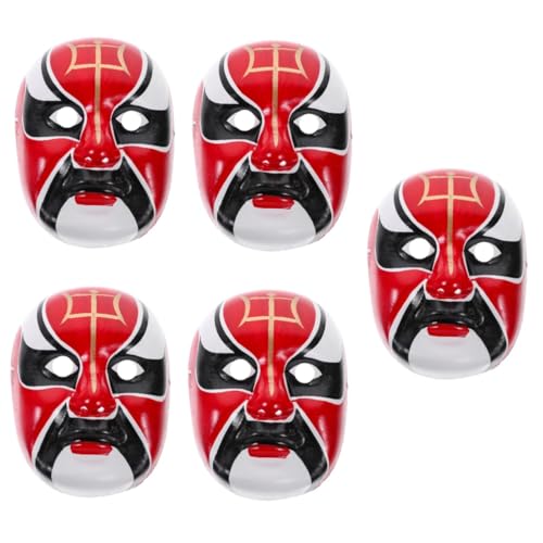 Ciieeo 5St dekorative chinesische Maske Pekingoper Wandbehang Masken Dekoration Samurai-Masken kabuki Partyzubehör Partymaske Cosplay Facebook Gips schmücken Kind Requisiten Zellstoff von Ciieeo